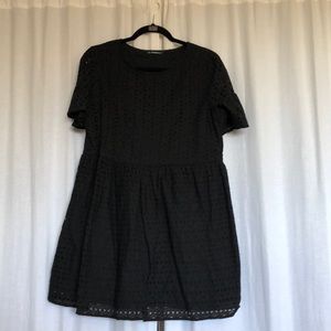 black eyelet dress
